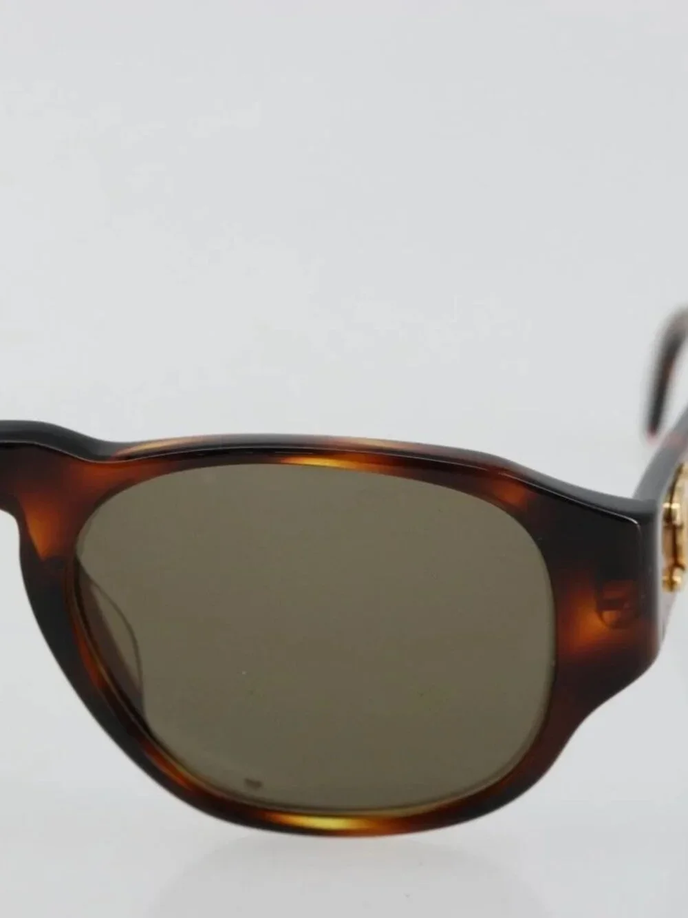 CHANEL COCO Mark Sunglasses plastic Brown CC Auth 178796